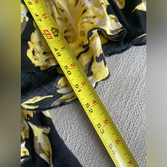 Free People Dress Women’s XS First Kiss Floral Print Boho Maxi in Black & Yellow - Picture 8 of 10